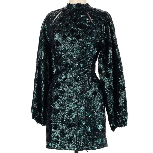 Free People Sparkling Chantes Holiday Size 6 Dress - Picture 2 of 9